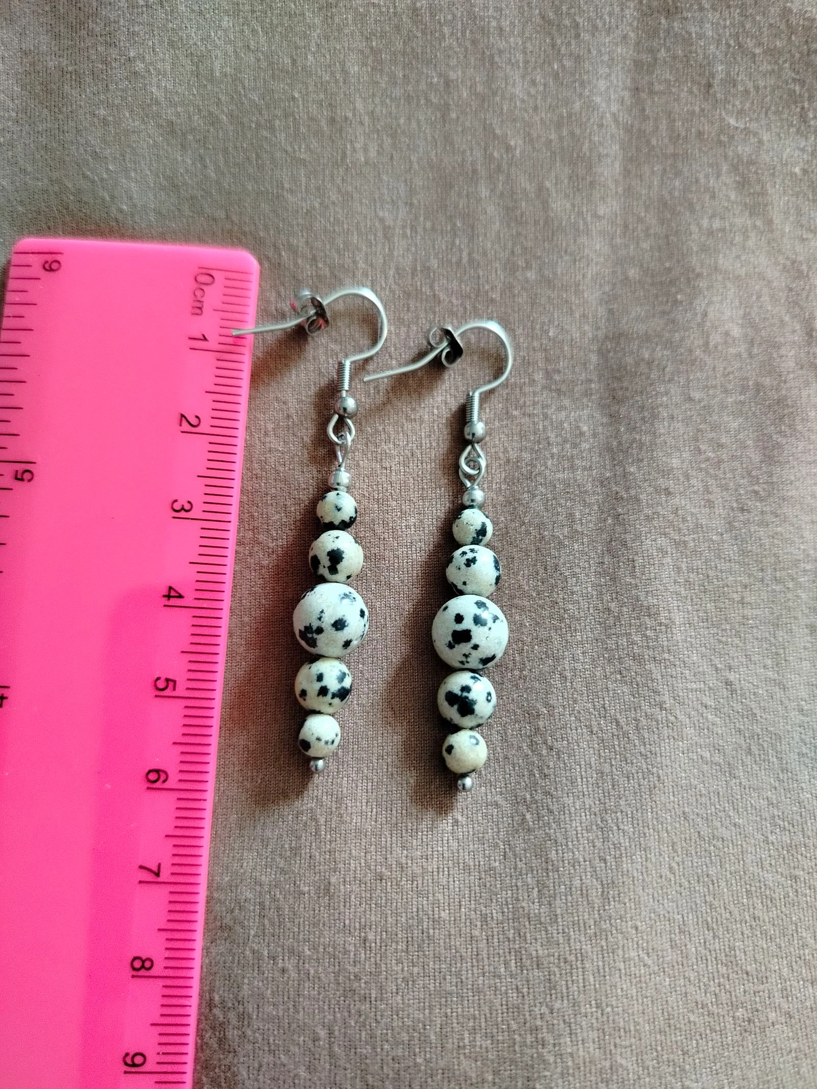 Natural stone stainless steel earrings – photo 2